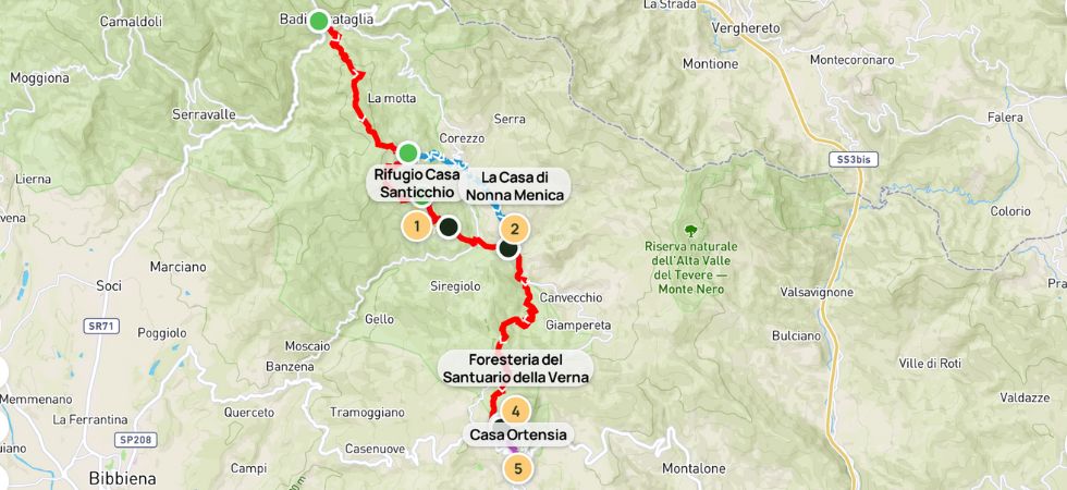 Stage 6 - Badia Prataglia to La Verna - AllTrails Map
