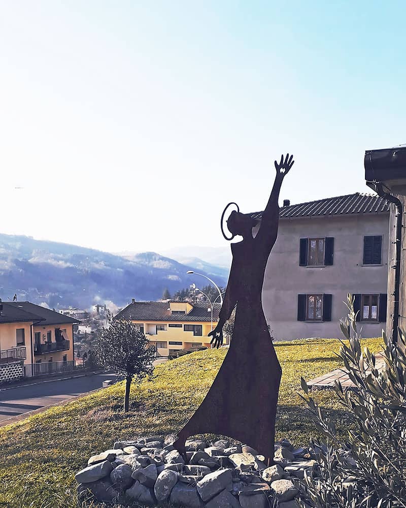 Fratello Sole statue at Chapel of St Francis in Stia