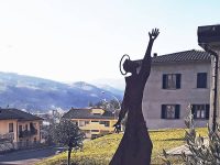 Fratello Sole statue at Chapel of St Francis in Stia