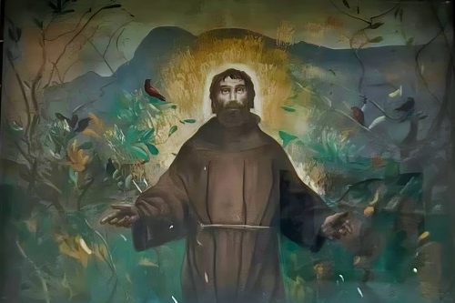 St Francis Mural in Stia