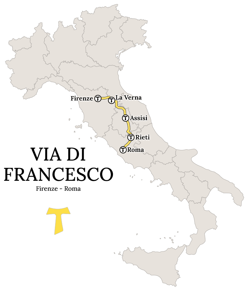 Via di Francesco Firenze - Roma Map